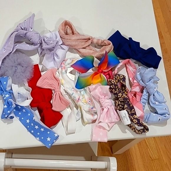 14 Baby Girl Bandanas / Head Bands - Picture 1 of 3
